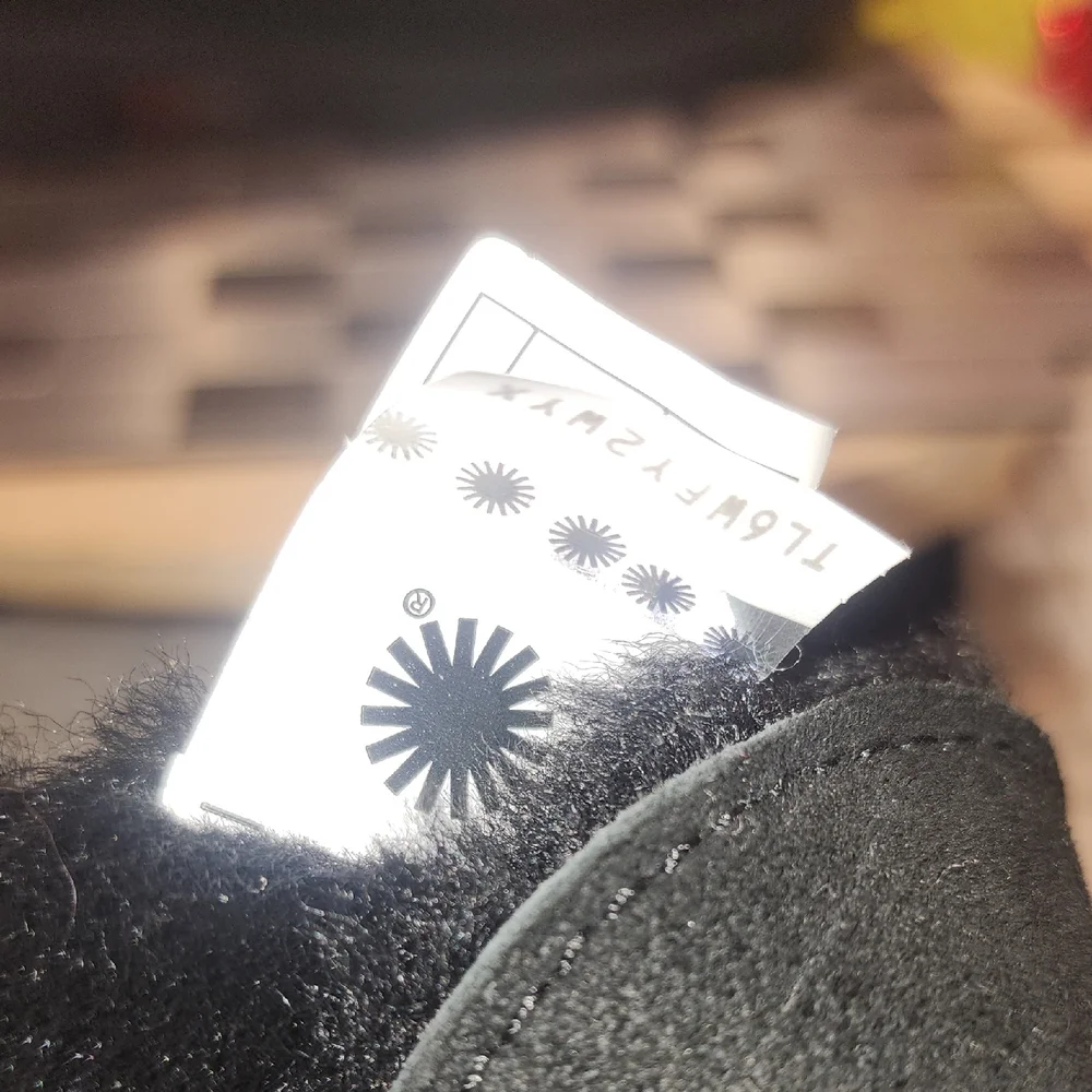 UGG‎ Esther Black Ankle Boots with Fur Trim